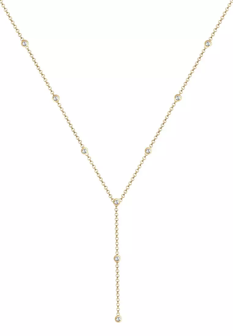 Buy Elli Jewelry Necklace Y Necklace Geo Trend Crystals Gold