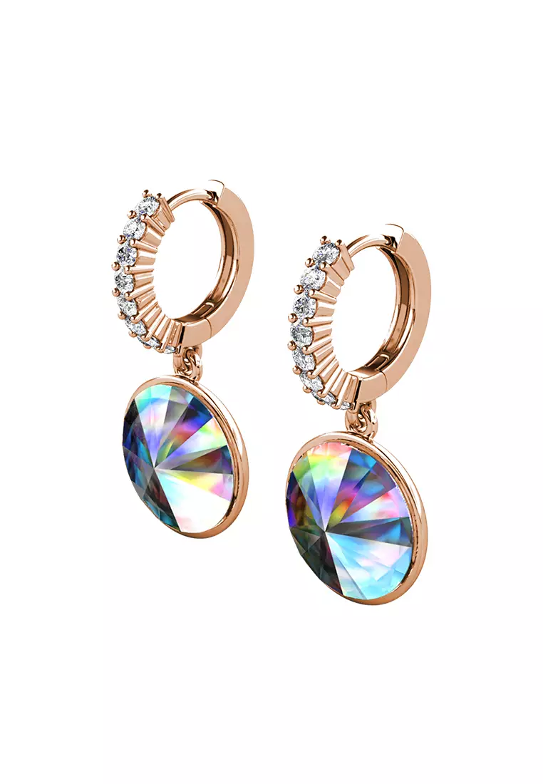 Callista Round RG AB Rainbow - Anting Crystal by Her Jewellery