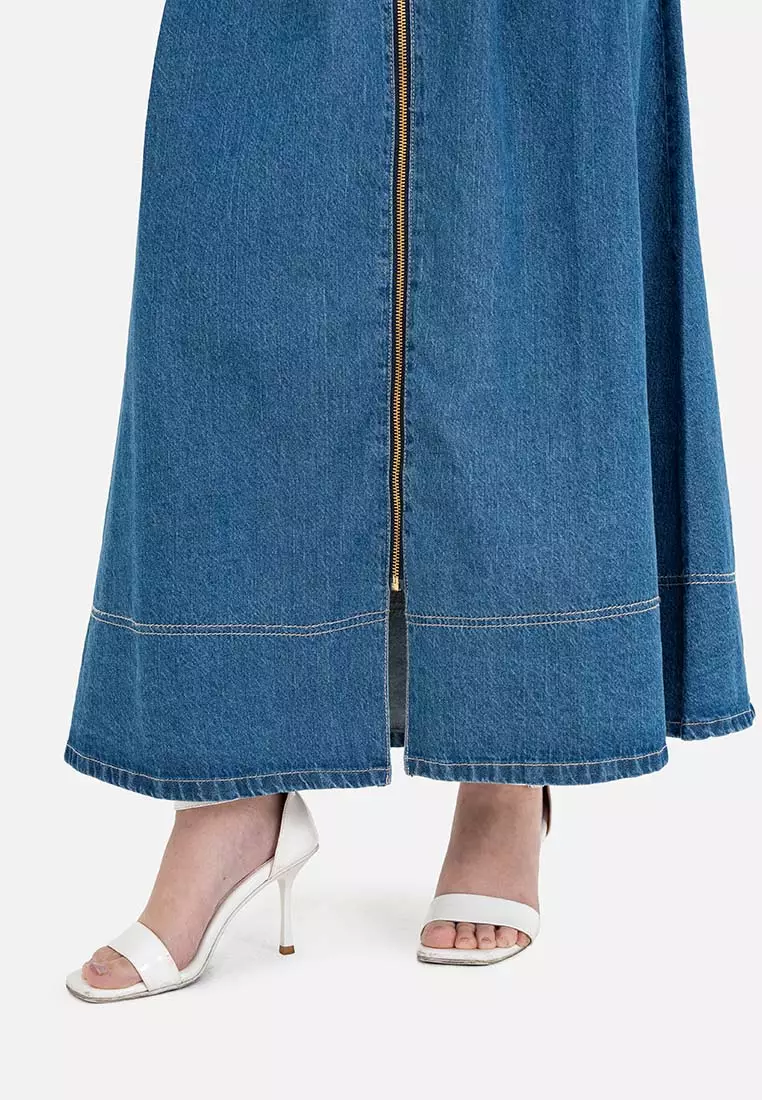 Earth Music & Ecology - Amami Front Zip Denim Skirt