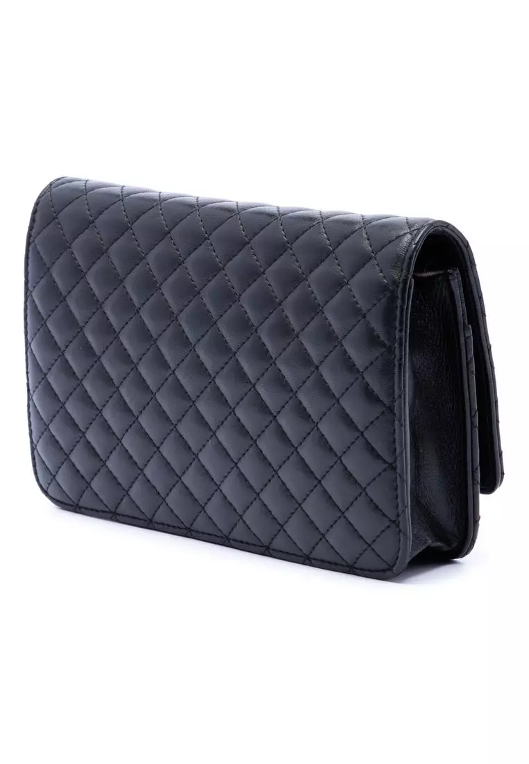 Pre-Loved Chanel Cc Microquilted Lambskin Wallet On Chain