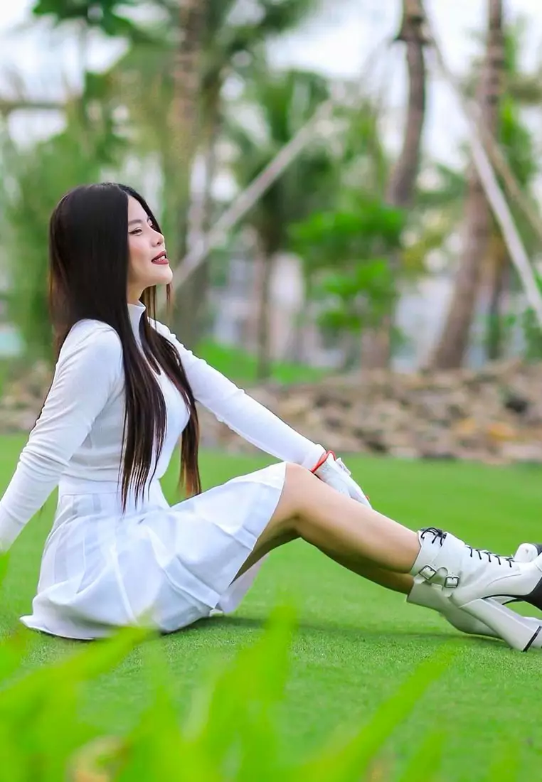 Trucker Block Boot in White