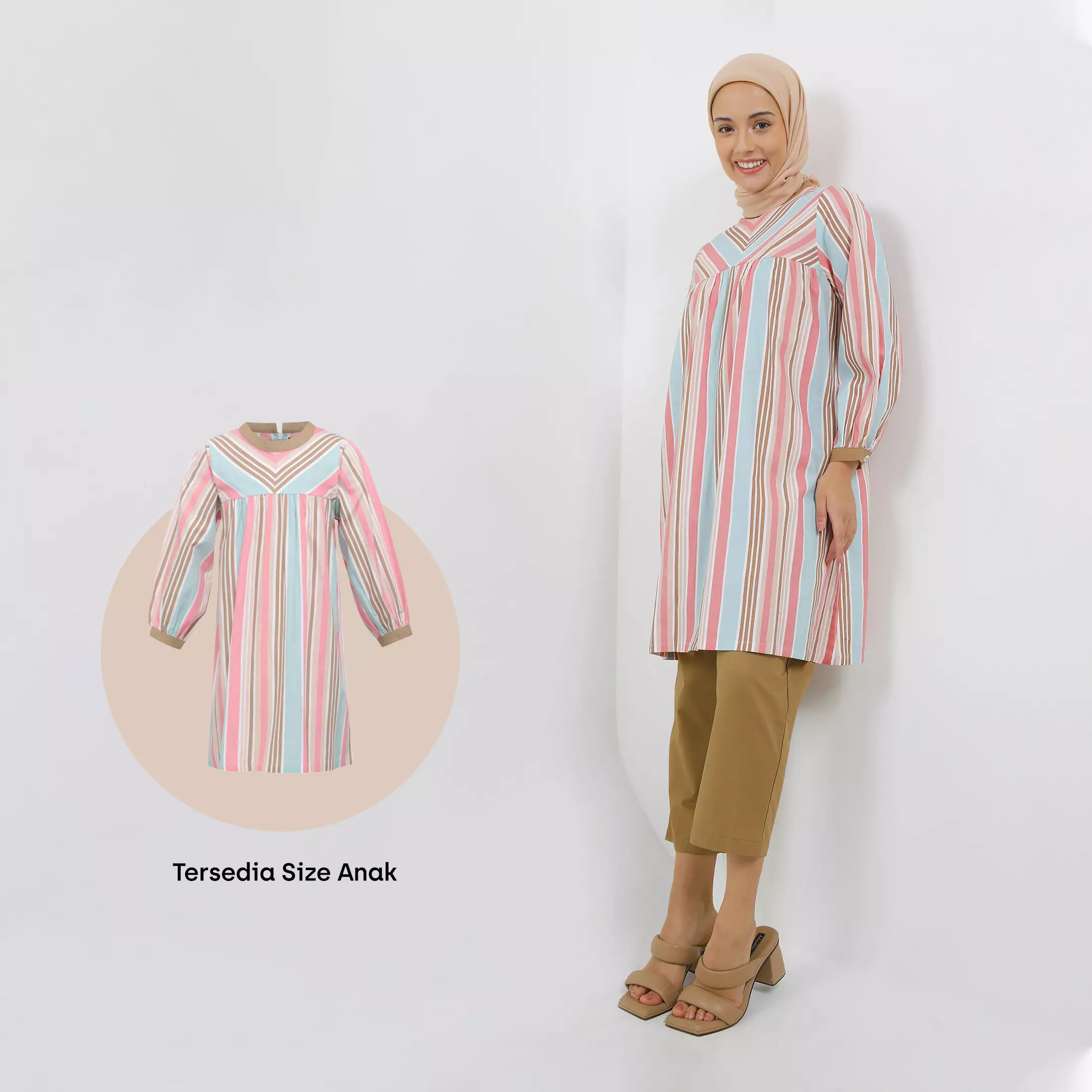 MFMW Pujiseuri Tunik Multicolor Motif Salur