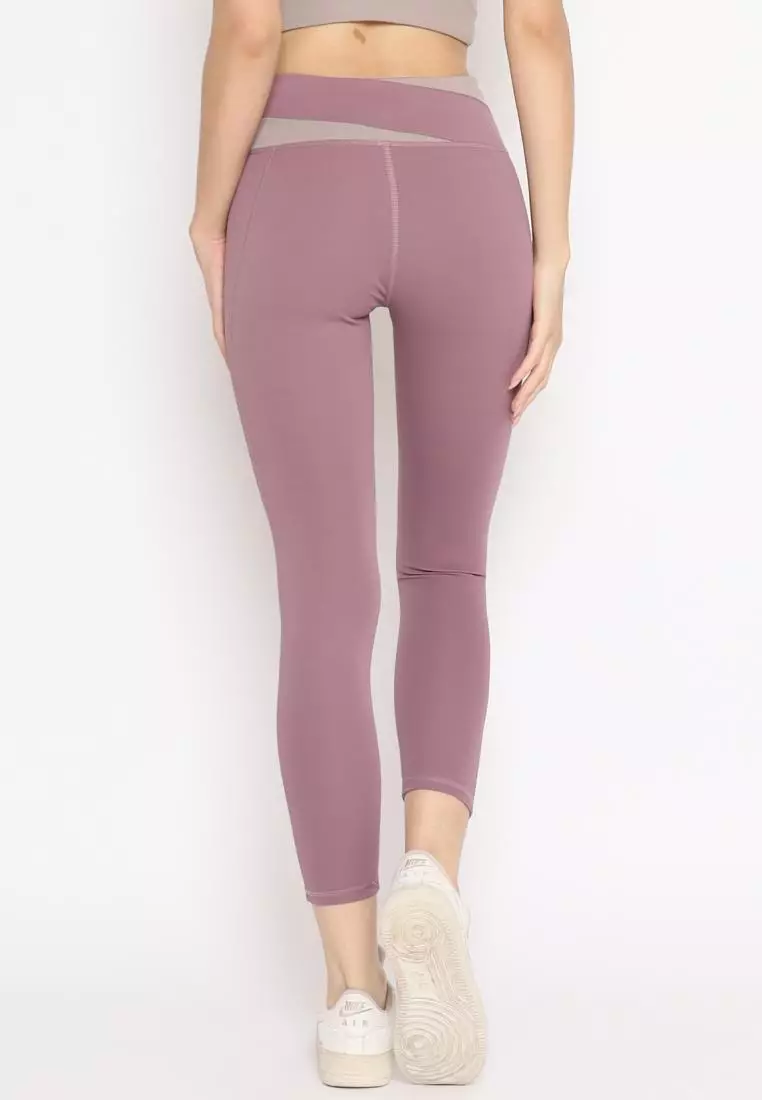 Fitwear - Legging Panjang Olahraga Wanita 2TONE MINJI SEAMLESS -  PURPLE PJ