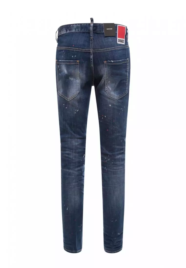 線上選購DSquared2 Stretch cotton jeans with ripped effect and