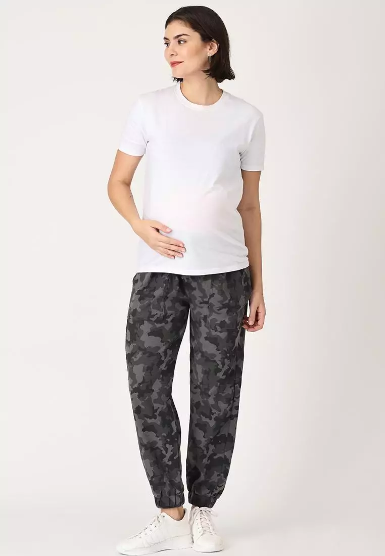 Grey Camouflage Maternity Jogger