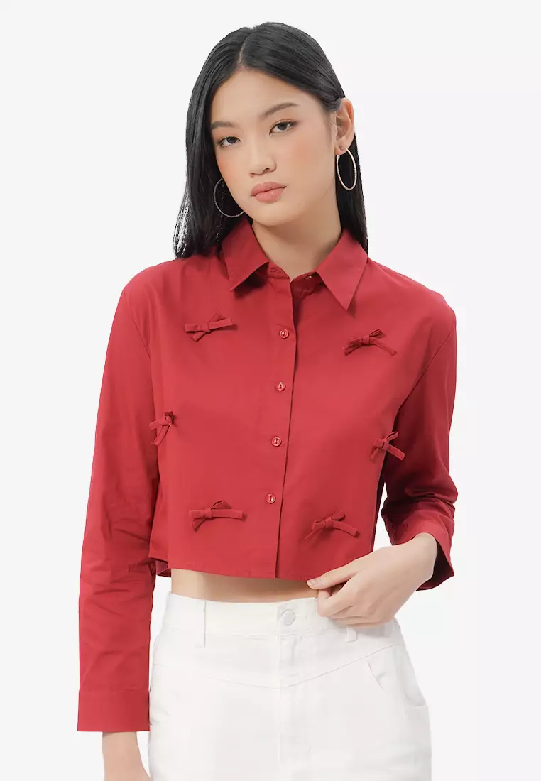 Jual COLORBOX Long Sleeve Shirt With Ribbon Details Original 2025 ...