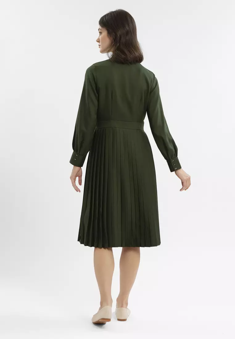 Minimal Cyndira Dress Forest Green