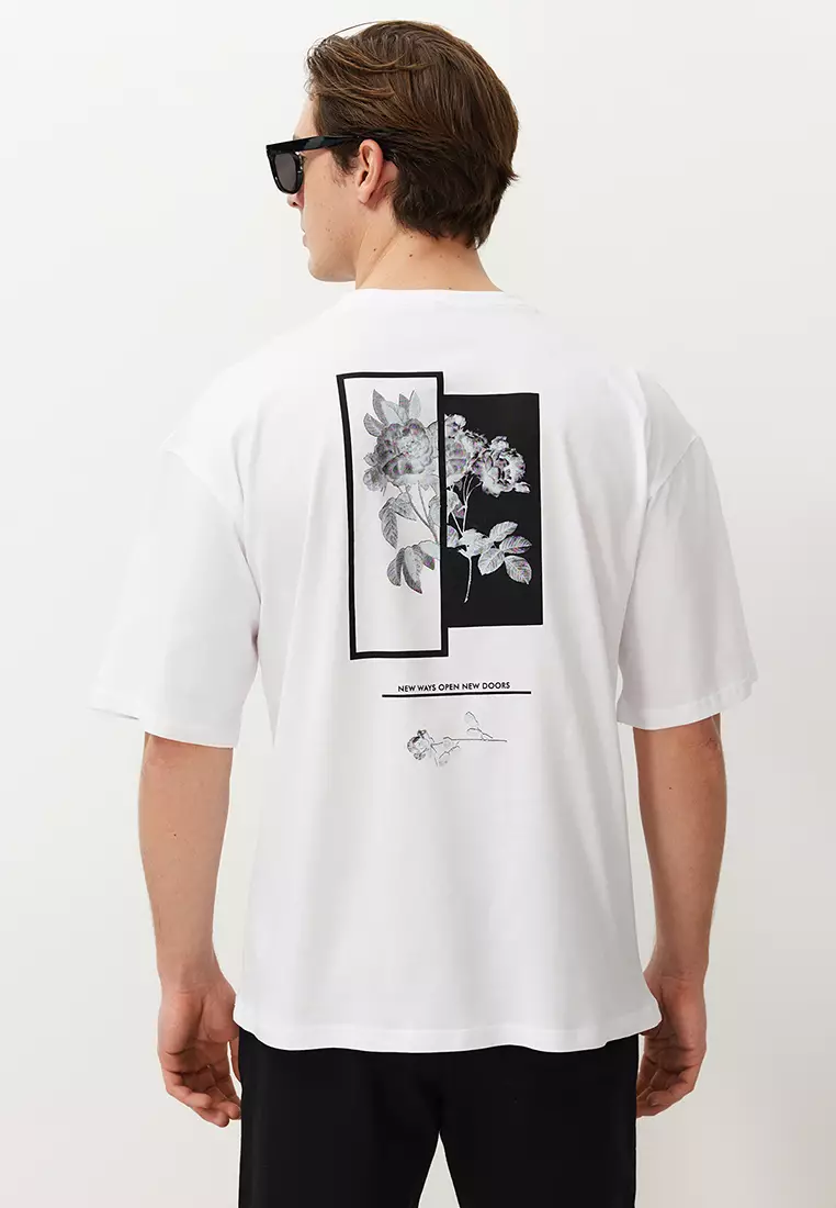 Trendyol Herren Oversize T-Shirt – 100% Baumwolle, Lässiger Rundhals, Marinenblau