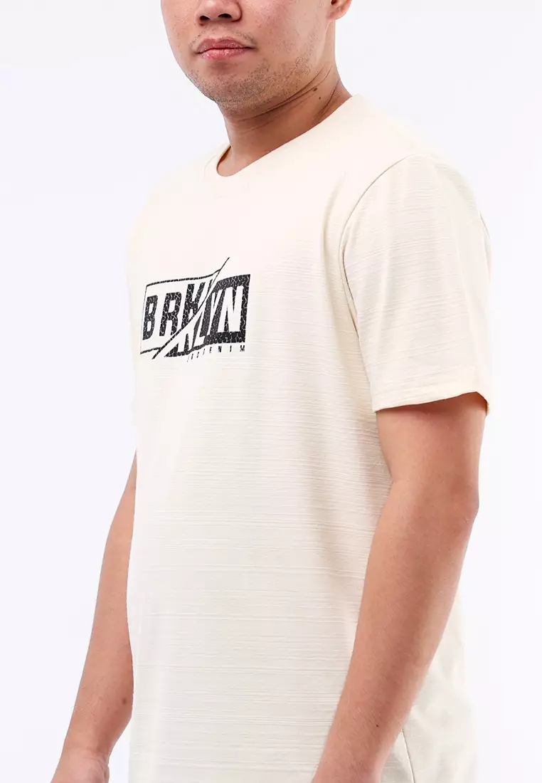 Round Neck Streaky Short Sleeves T-Shirt