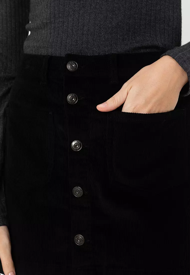 High Waist Cord Skirt