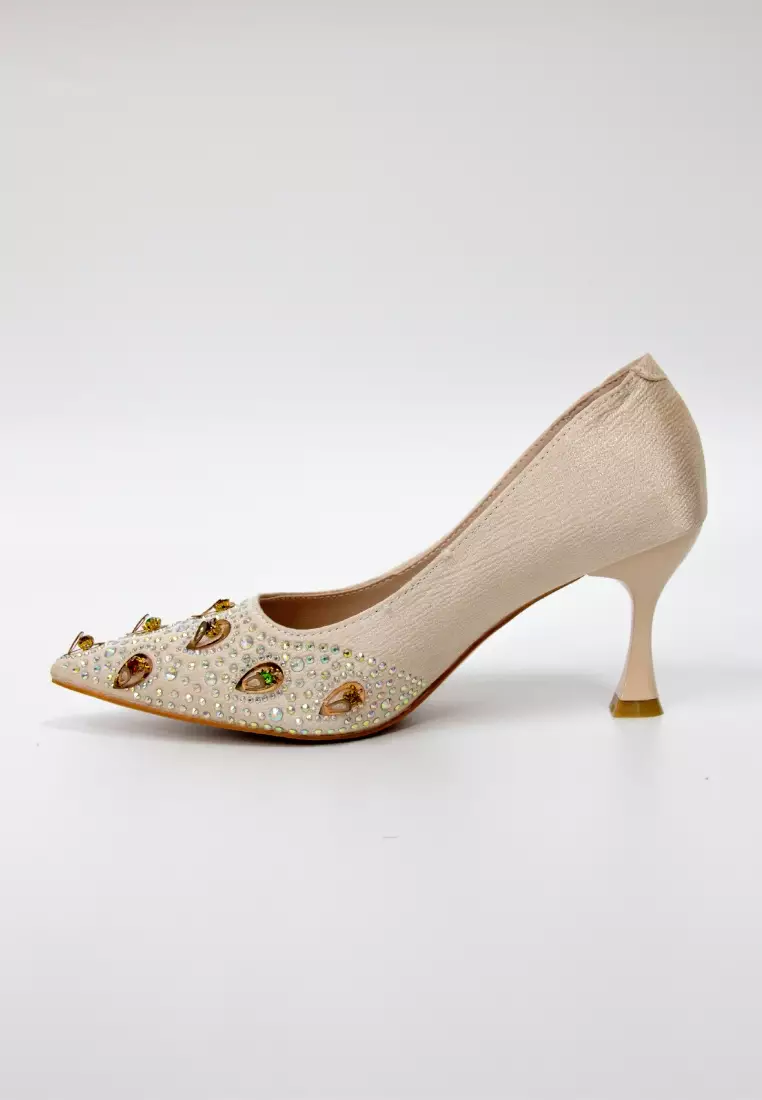 Gold hotsell beaded heels