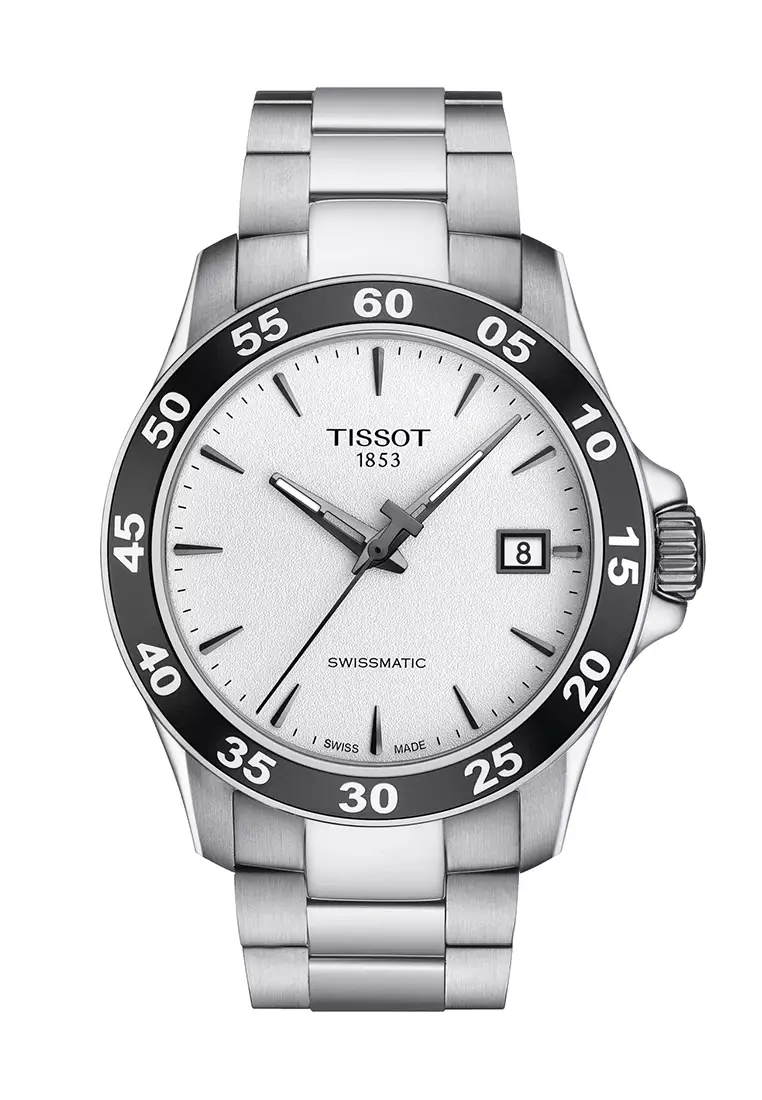 V8 Swissmatic Gent Grey Stainless Steel Bracelet and Silver Dial Watch T106.407.11.031.00