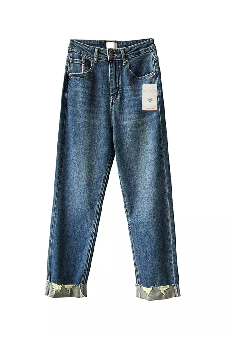 Raw discount edge jeans