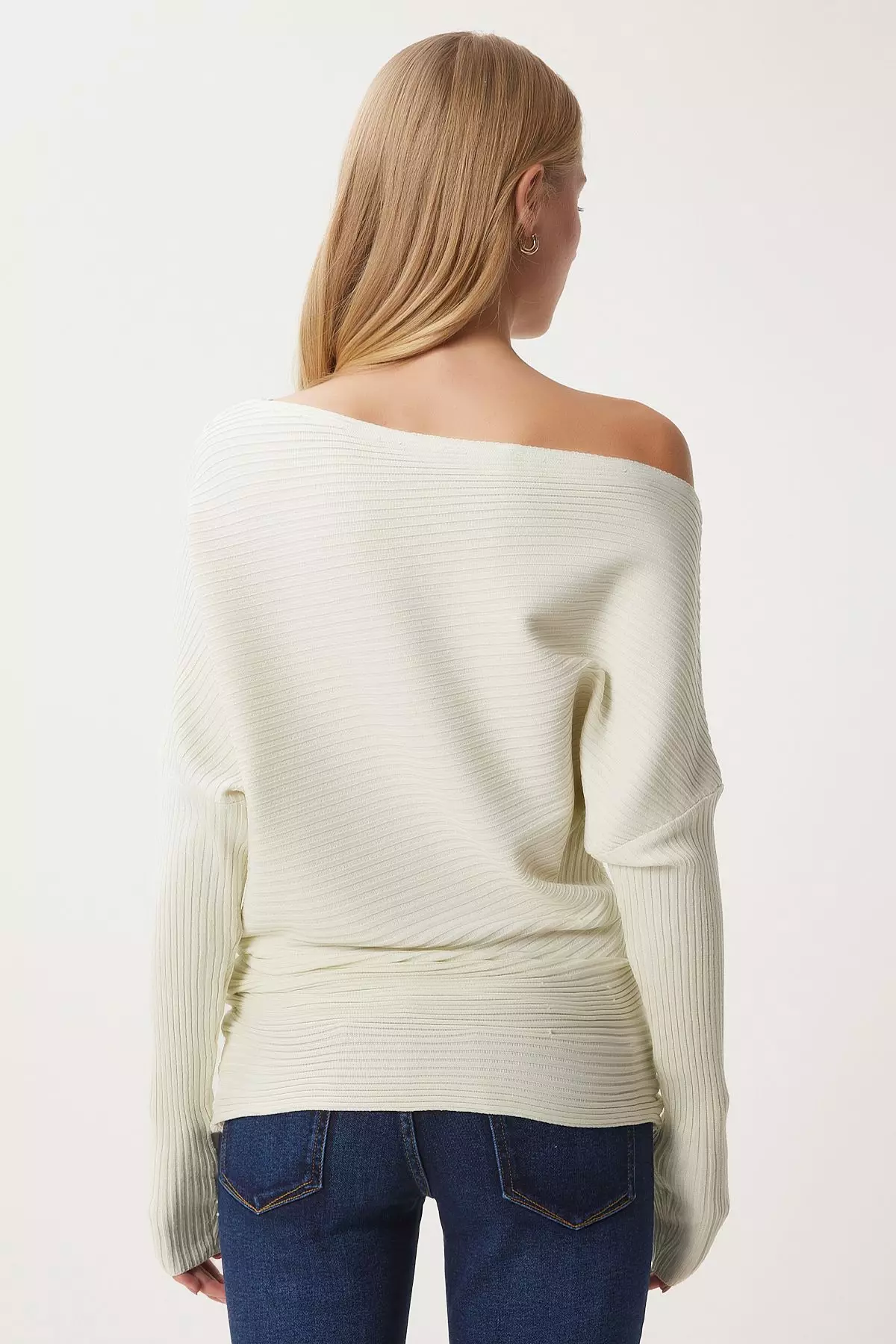 Beige Textured Long Regular Jumper