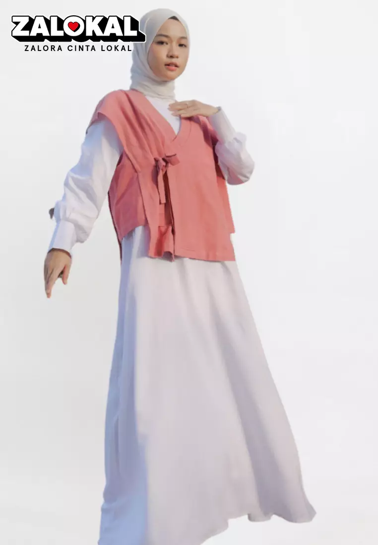 Gamis Cindy Set Deep Rose