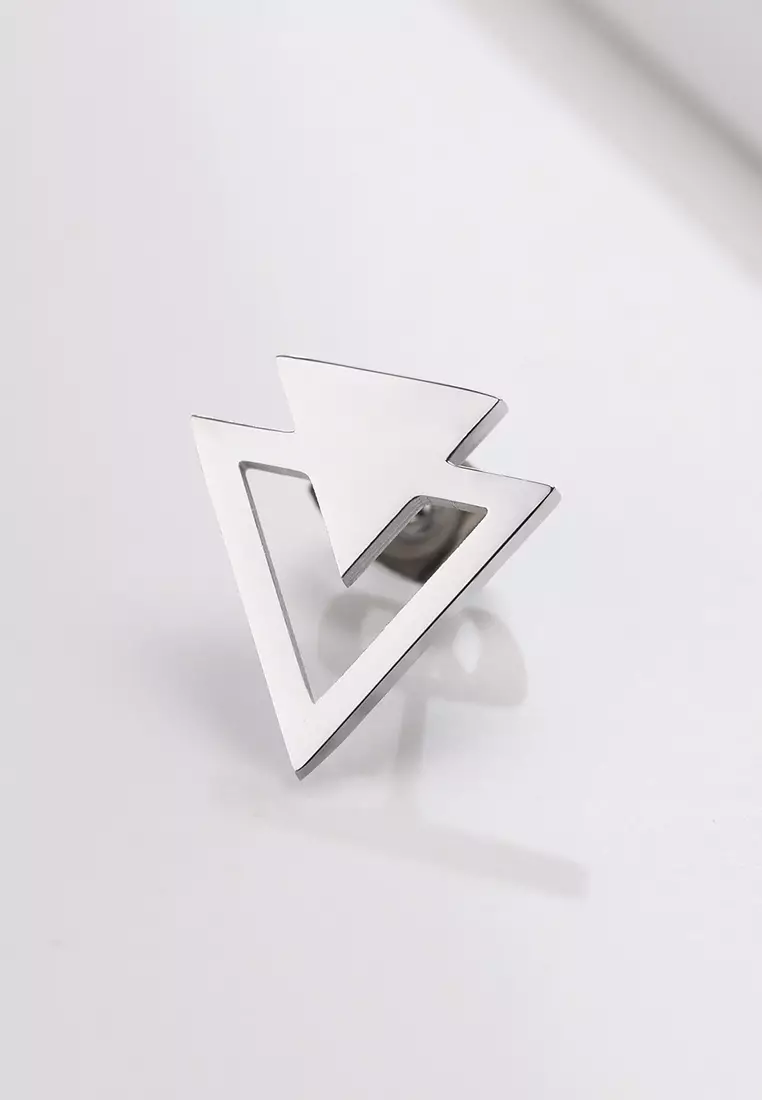 Unisex Stainless Steel Double Triangle Earrings JW QX-352