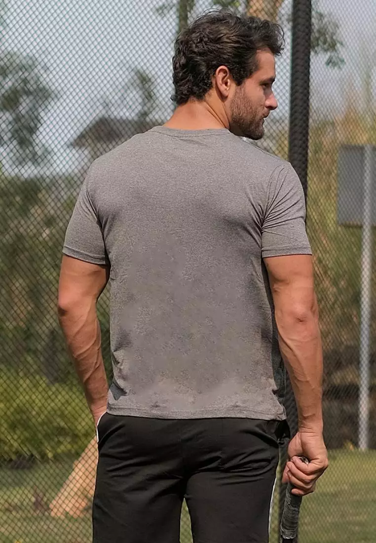 Fitwear - Kaos Olahraga Running Pria NOAH PORED DRYFIT - GRAY PORED