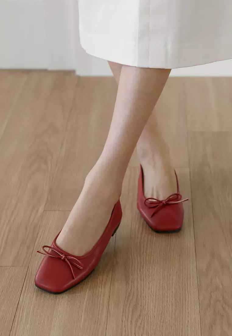 Ellisy Ribbon Flats (1cm) - Red