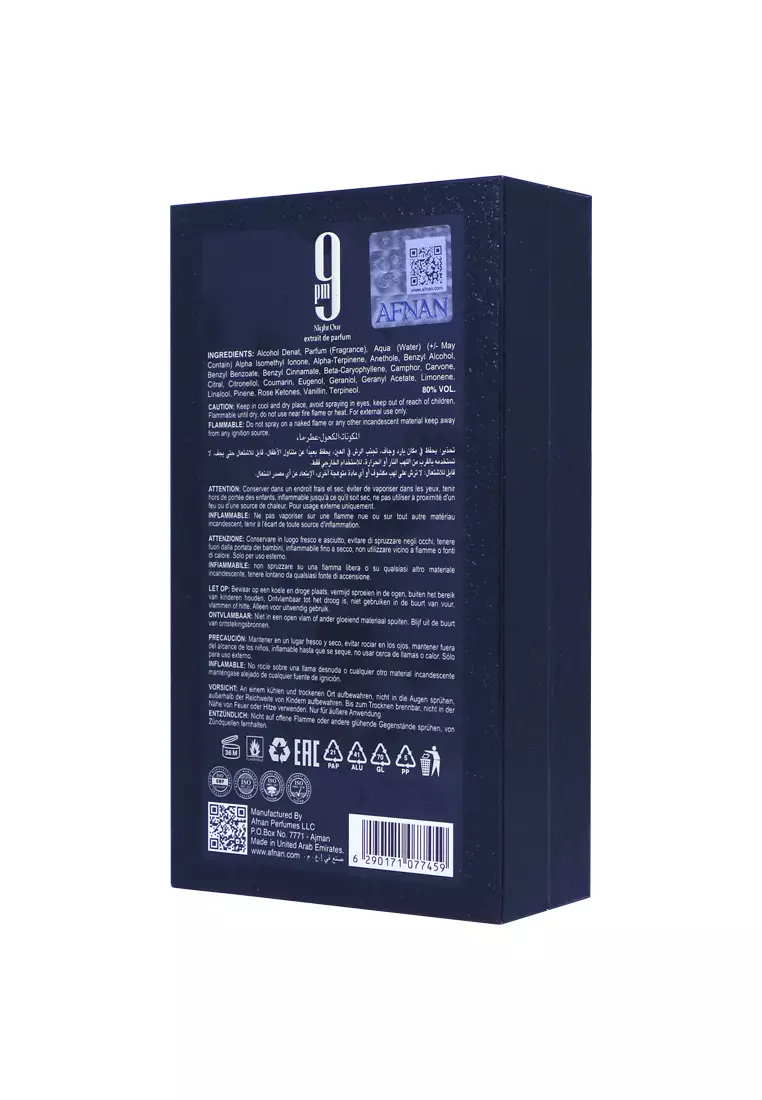 Afnan 9 PM Night Out Unisex Extrait de Parfum 100 ML