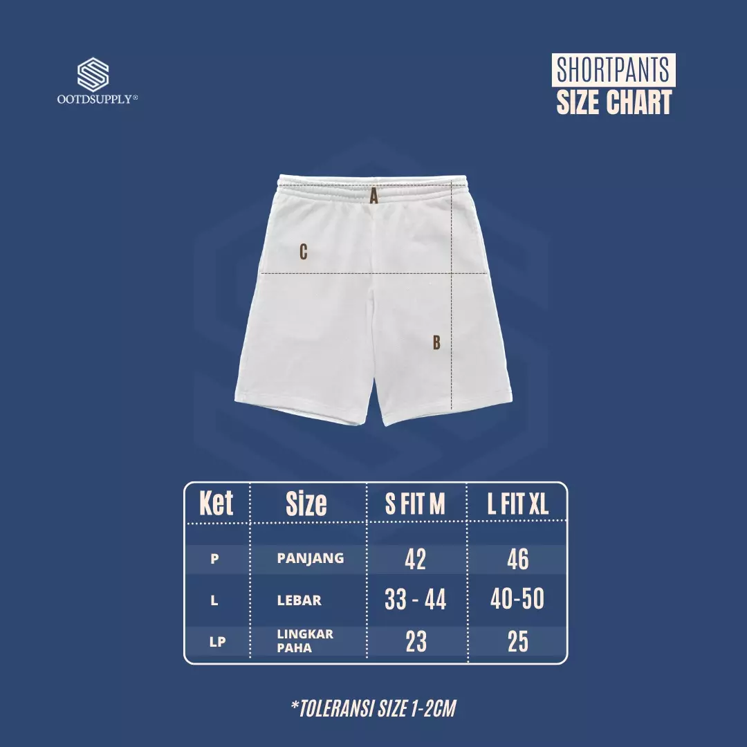 OOTDSUPPLY Short Pants Untitled Collections Chill Out | Celana Pendek Pria & Wanita SP008