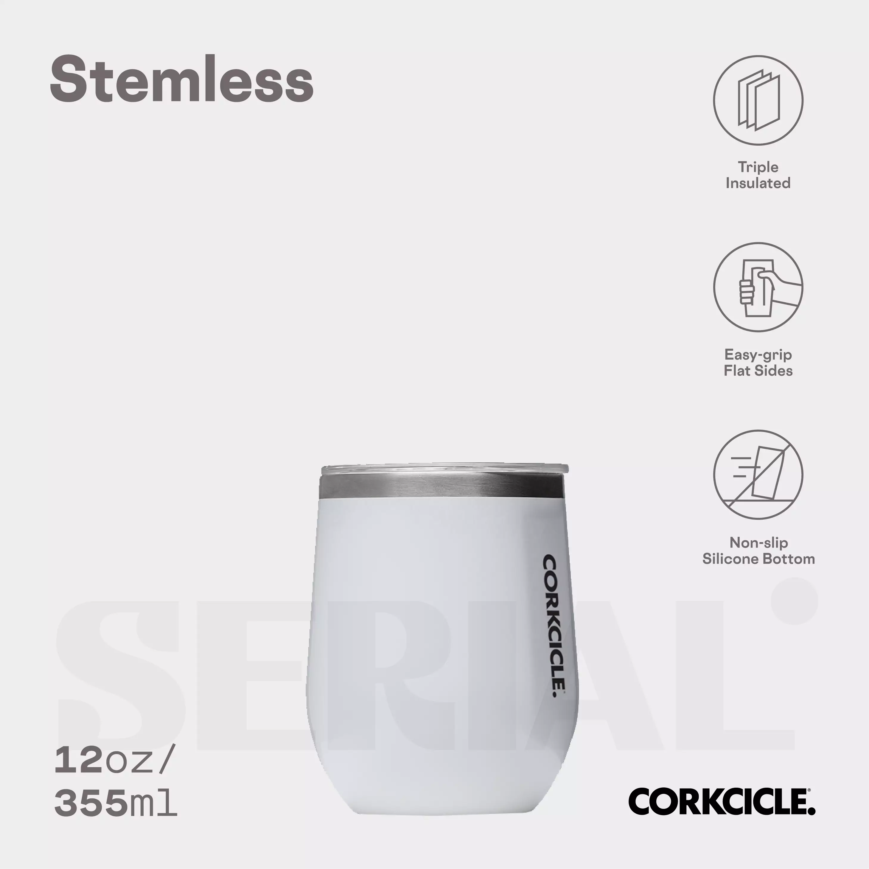 CORKCICLE® Stemless 12oz - Classic White