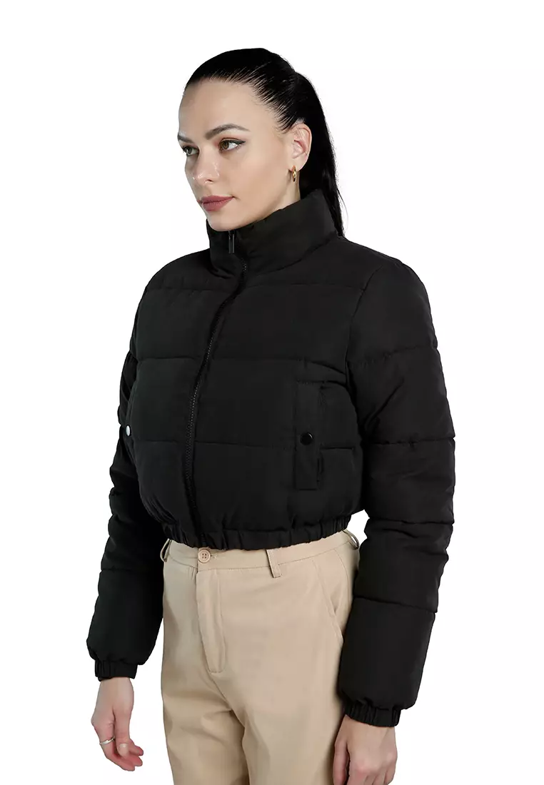 Puffer jacket sales high neck