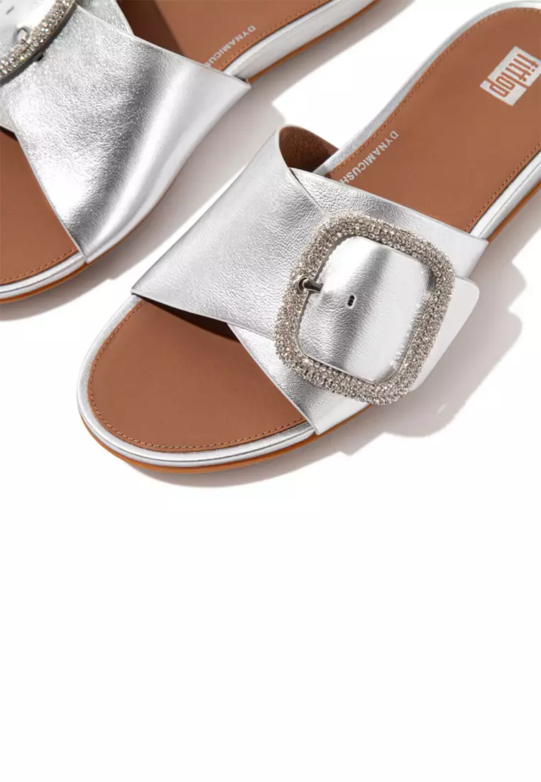 Buy FitFlop FitFlop GRACIE Crystal Maxi-Buckle Metallic-Leather