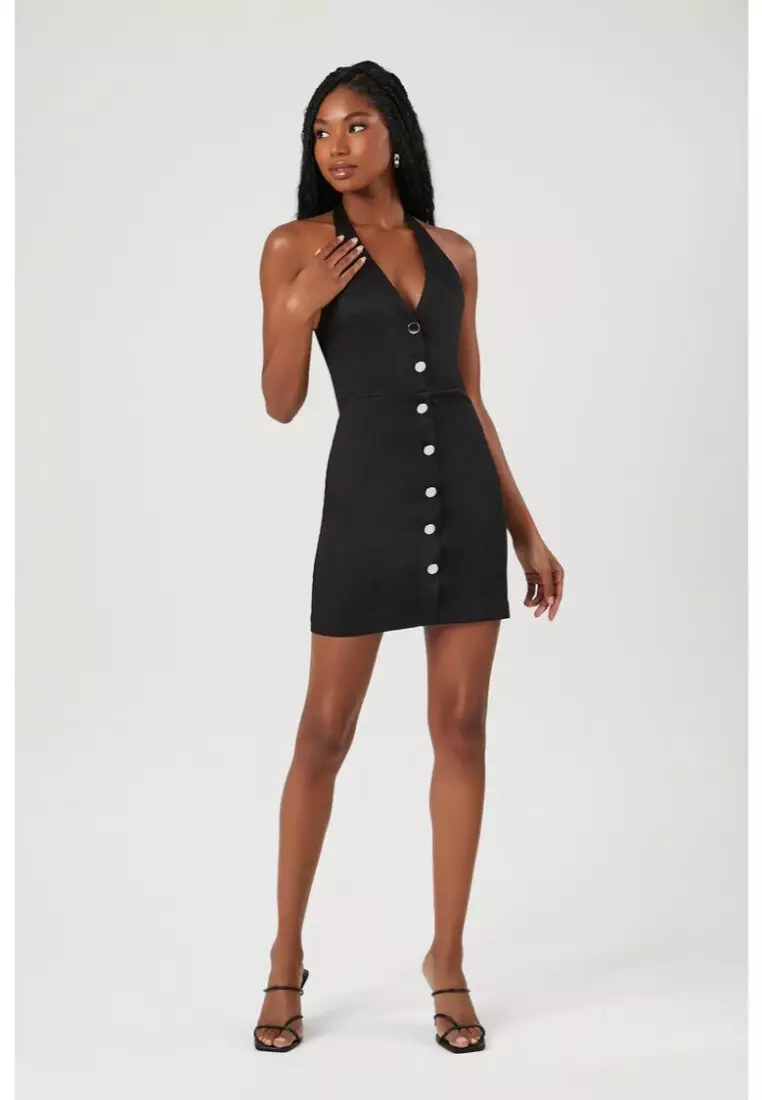 Forever 21 black button up dress hotsell
