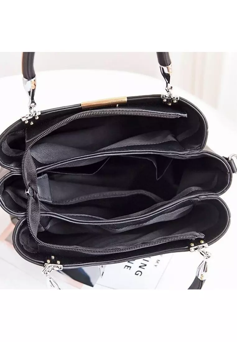 Vedlyn Rona Tas Handbag Selempang Gantungan Pom Pom - Blue