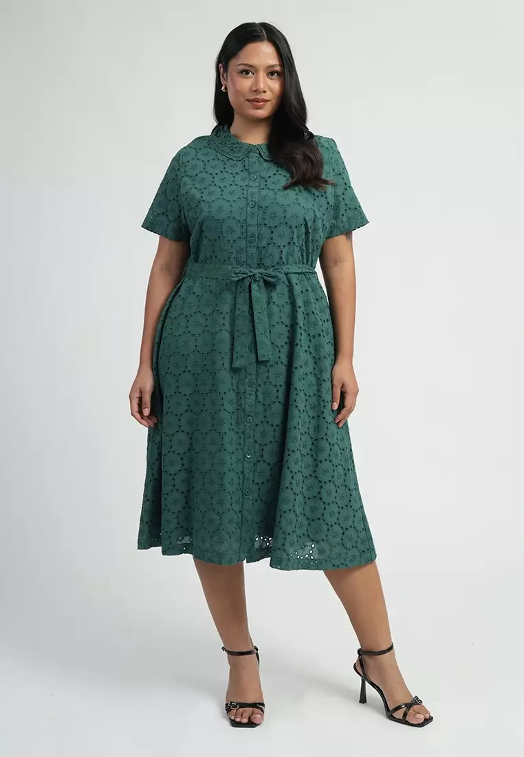 Milly by Paperdolls Cleo Eyelet Shirt Dress