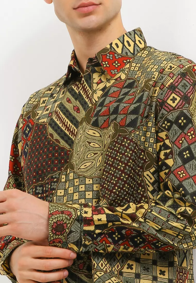 Kemeja Batik Lengan Panjang Motif Sekar Jagad 3 Berlian