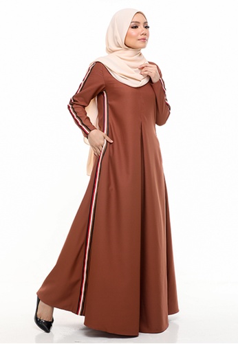Imaan Boutique brown Goochi Jubah Dress Russet 7258BAAA5C0AC3GS_1