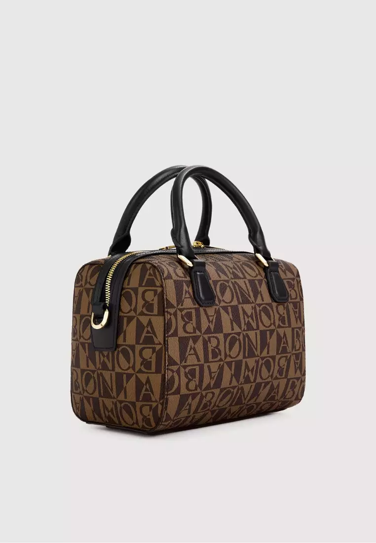 Eterna Small Monogram Satchel Bag Black