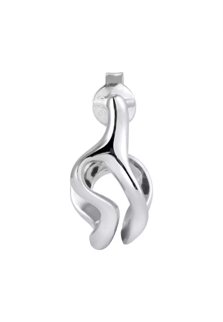 EXCLUSIVE Anting Perhiasan Perak 925 Pria Single Creole