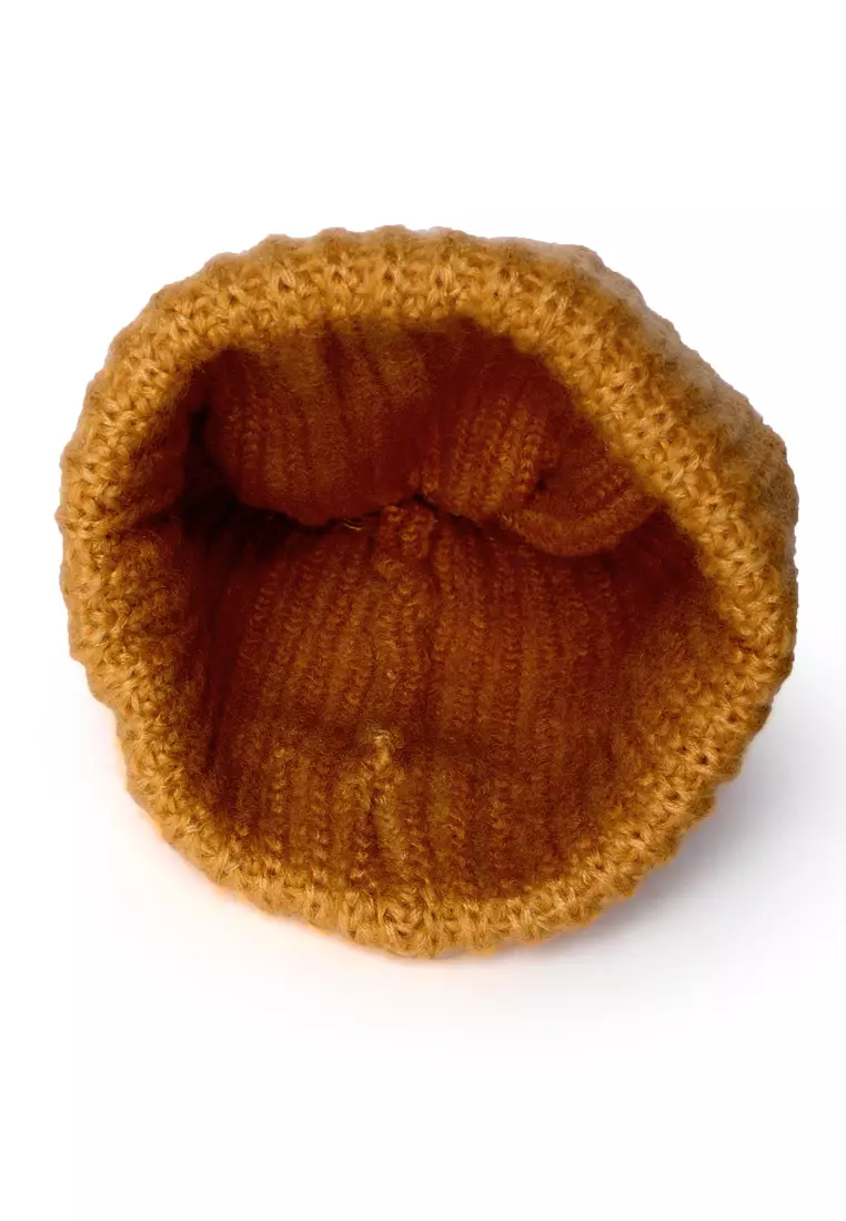 Light Coffee Waffle Cuff Beanie