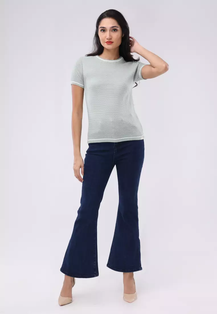 Knitted Short Sleeves Top