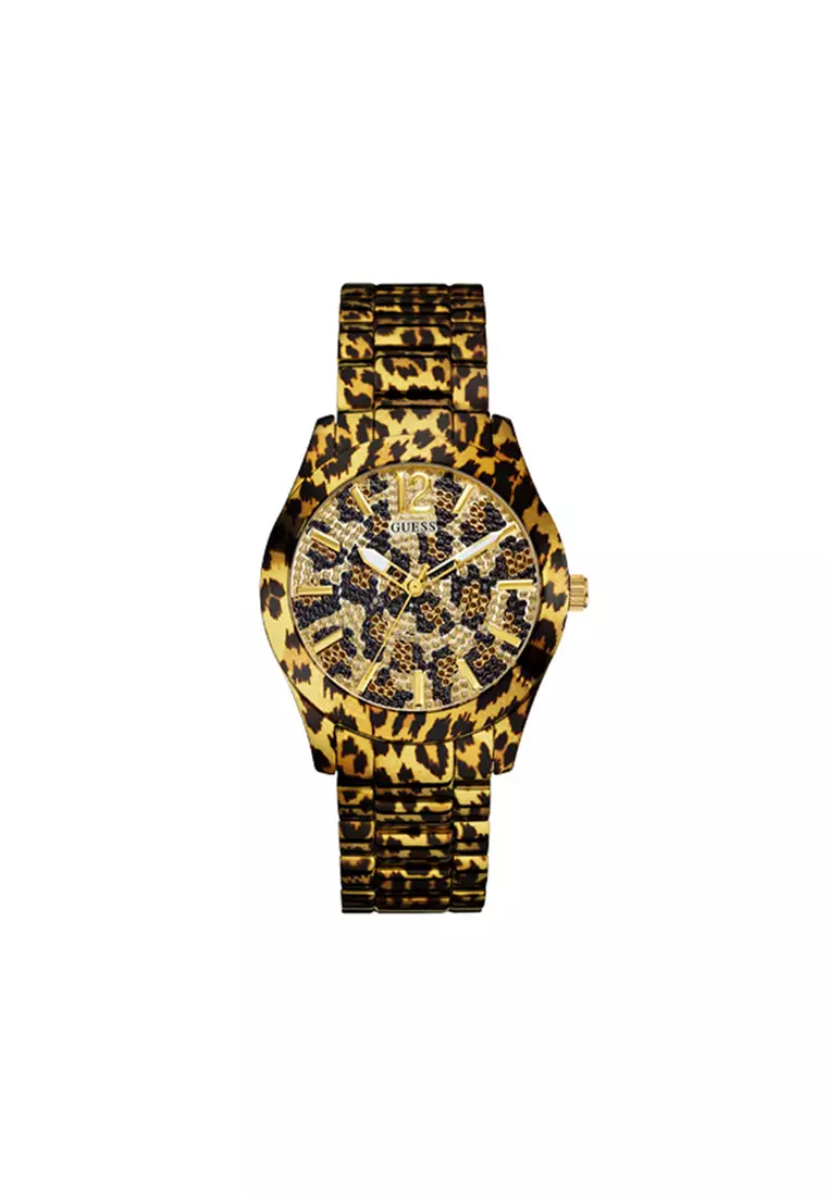 Guess cheetah hot sale print watch