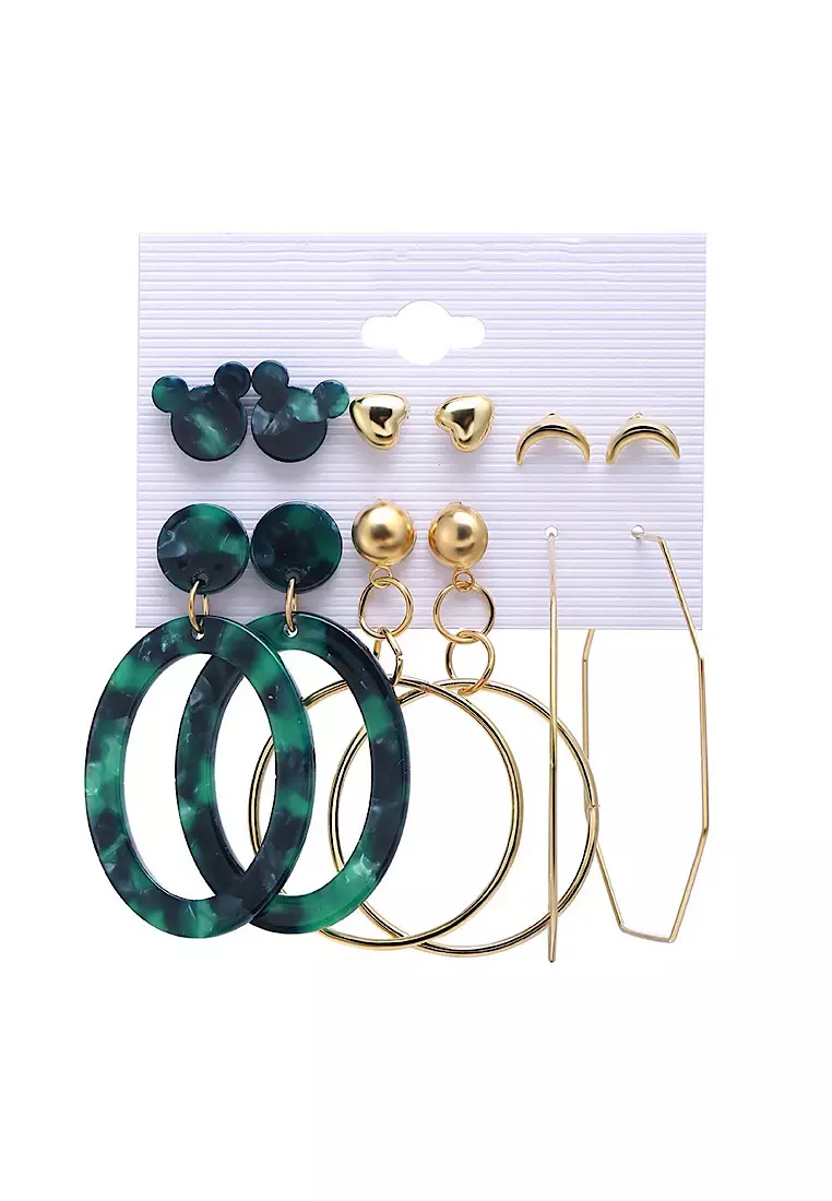 Buy Glamorbit Acrylic Statement Earrings Set 2024 Online ZALORA