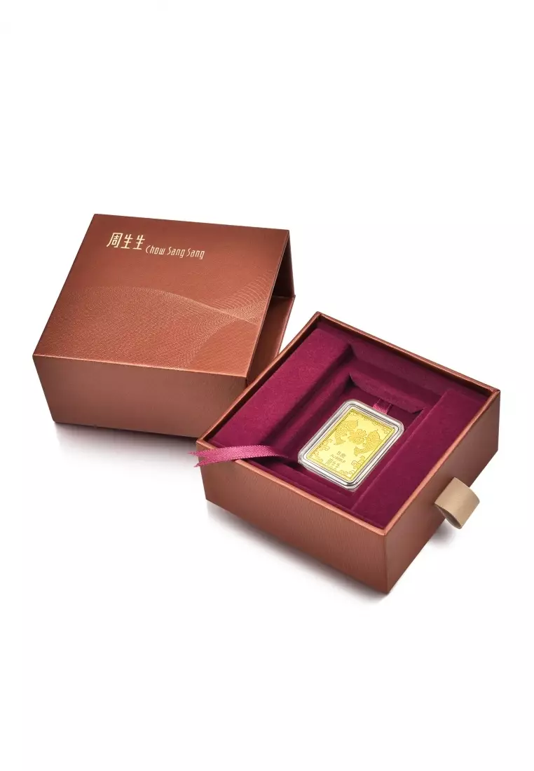 999.9 24K Pure Gold Chinese Gifting Collection Blessing Fu Koi  Gold Ingot for Women & Men 924309 Price-by-Weight 5g Gold
