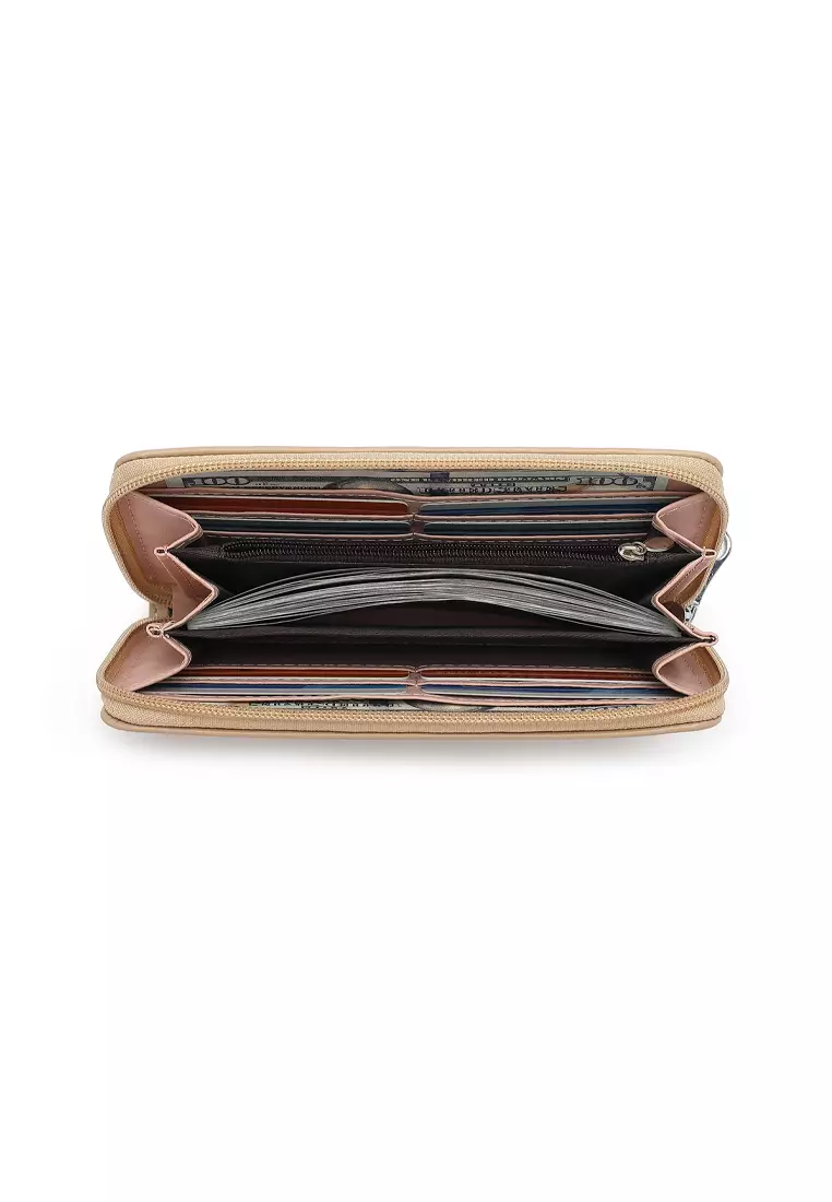 Women's Long Zipper Wallet - Apricot