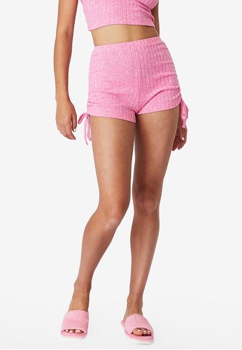Cotton On Body pink The Ruched Bed Shorts 32623AAC34D241GS_1