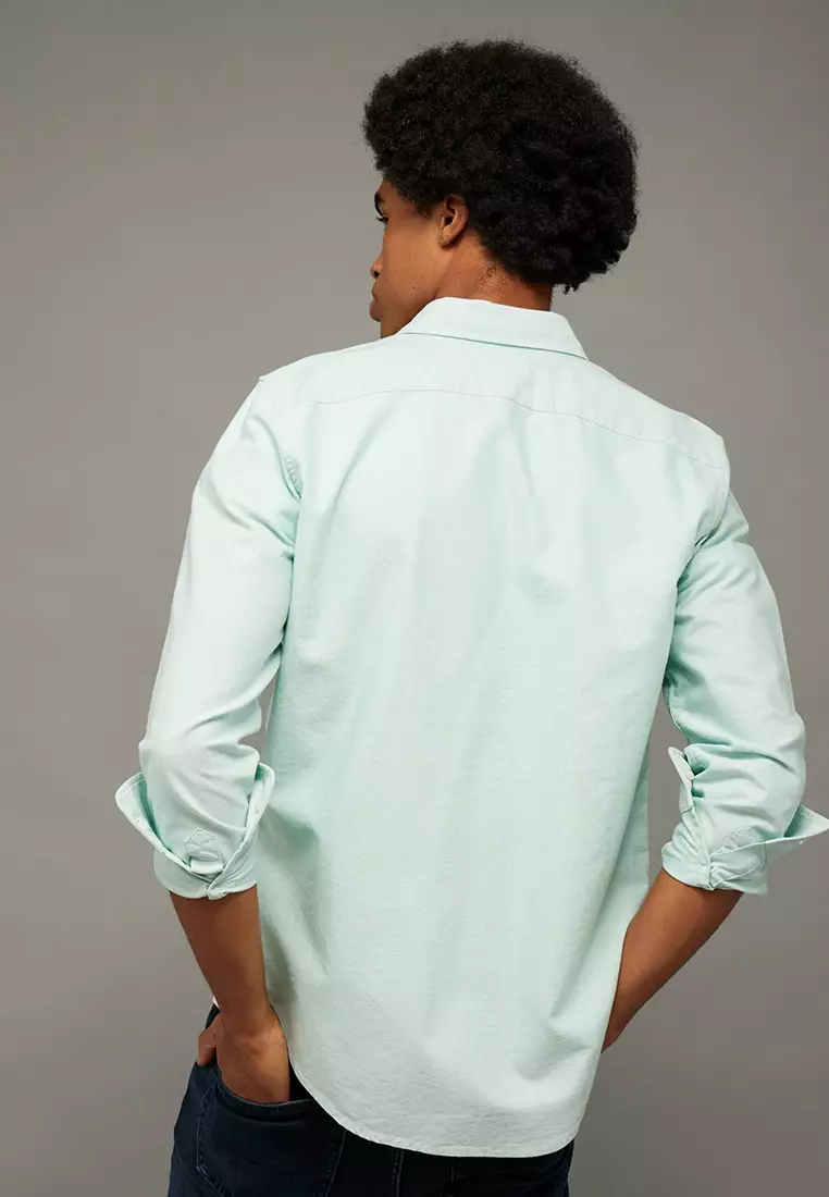 Button Down Solid Oxford W Eagle Shirt