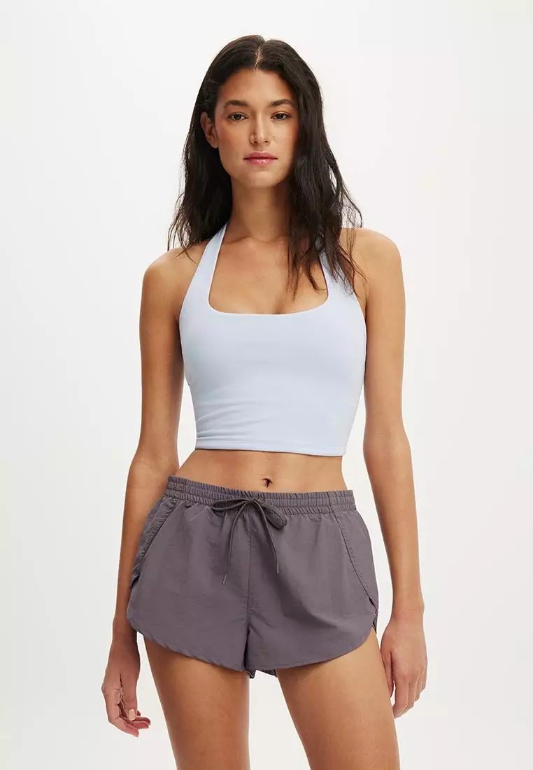 Woven Dolphin Hem Micro Shorts
