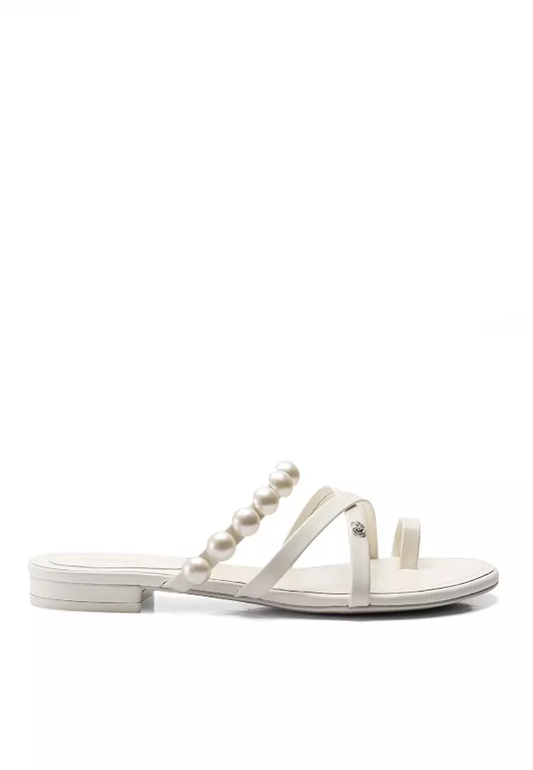 White pearl sandals store