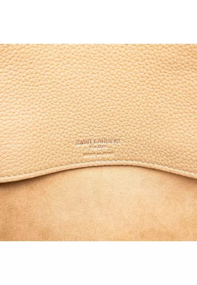 Pre-Loved Saint Laurent Small Grained Calfskin Supple Sac De Jour Satchel