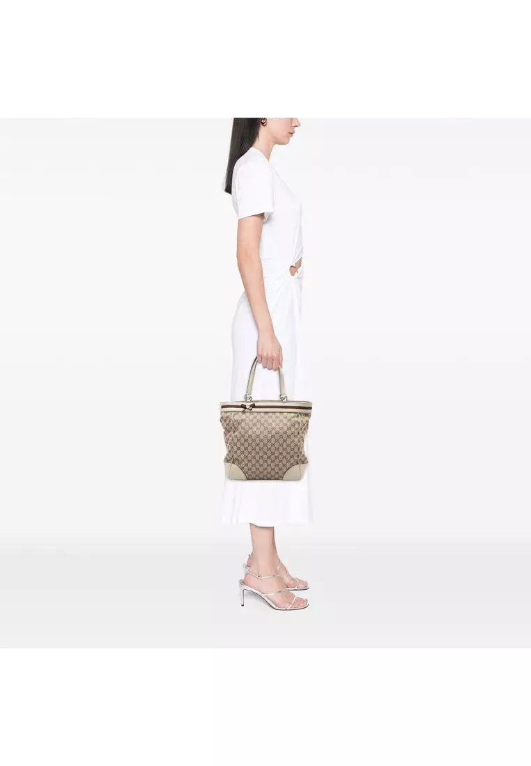 Pre-Loved Gucci Gg Canvas Web Mayfair Tote