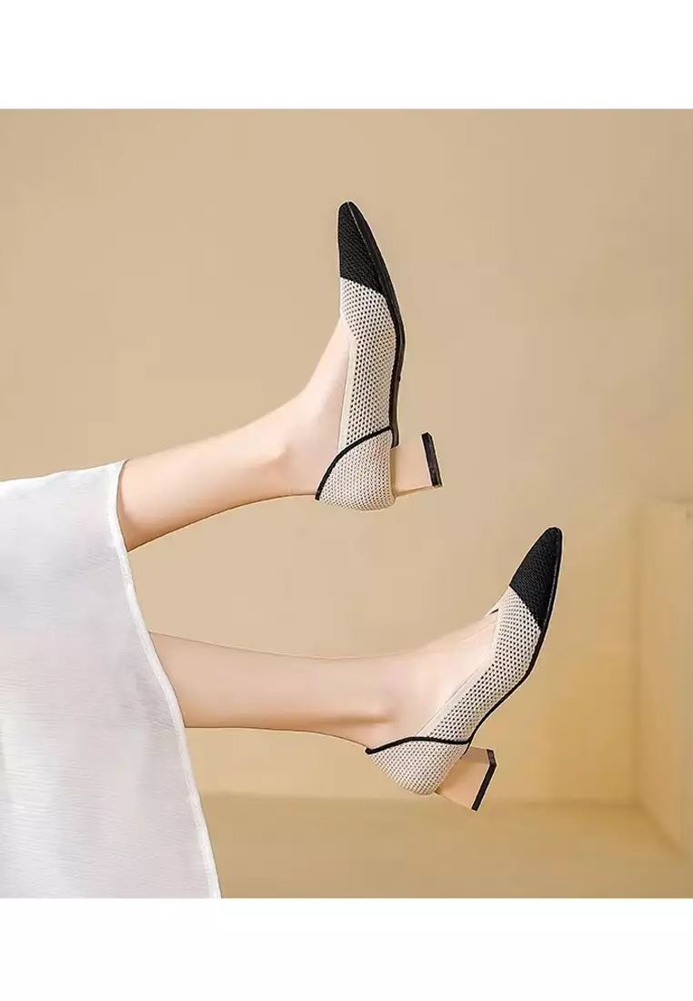4CM Pointy Hollowed Flyknit Pumps XSN6818