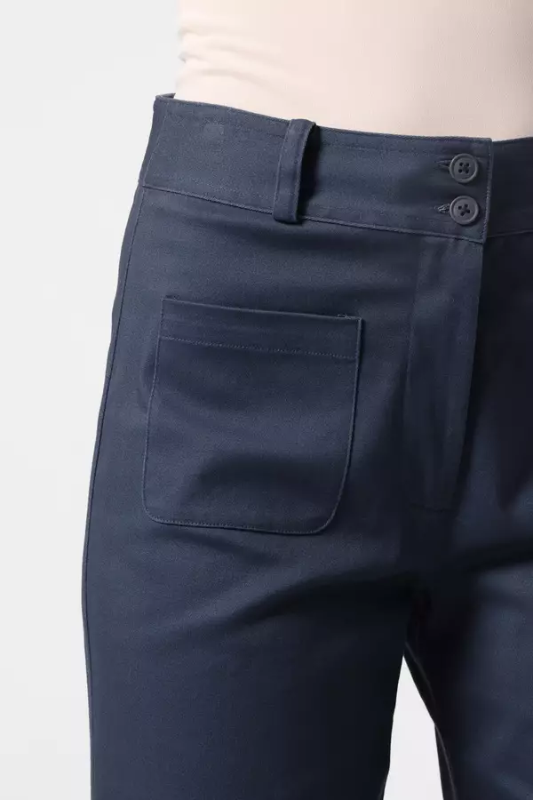 MINIMAL - Laurrie - Celana Kulot Katun Stretch - Navy Colour Navy