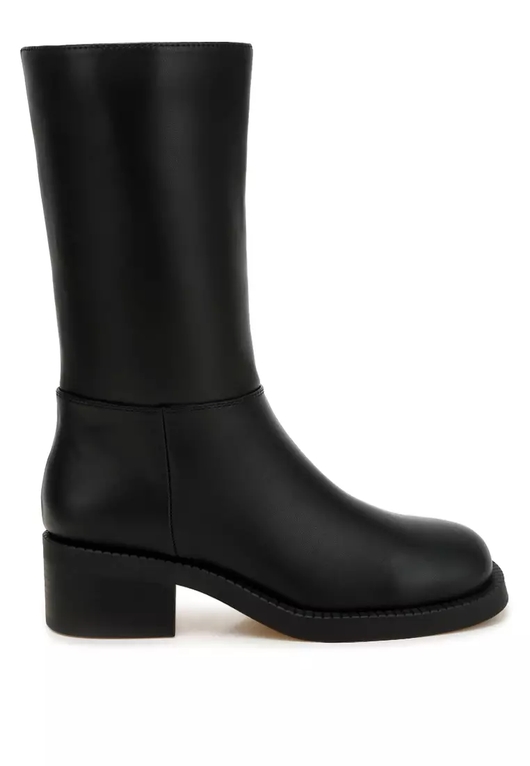Discount on London Rag  shoes - SKU: Block Heel Calf Boots in Black