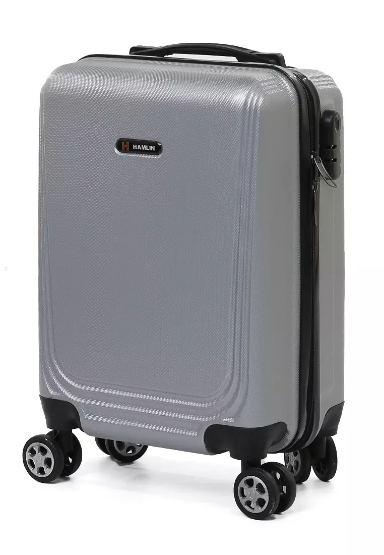 Caroline Koper Hardcase Unisex Size 18 Inch Tas Travel Large Compartment Material ABS+PVC Coated ORIGINAL - Gray